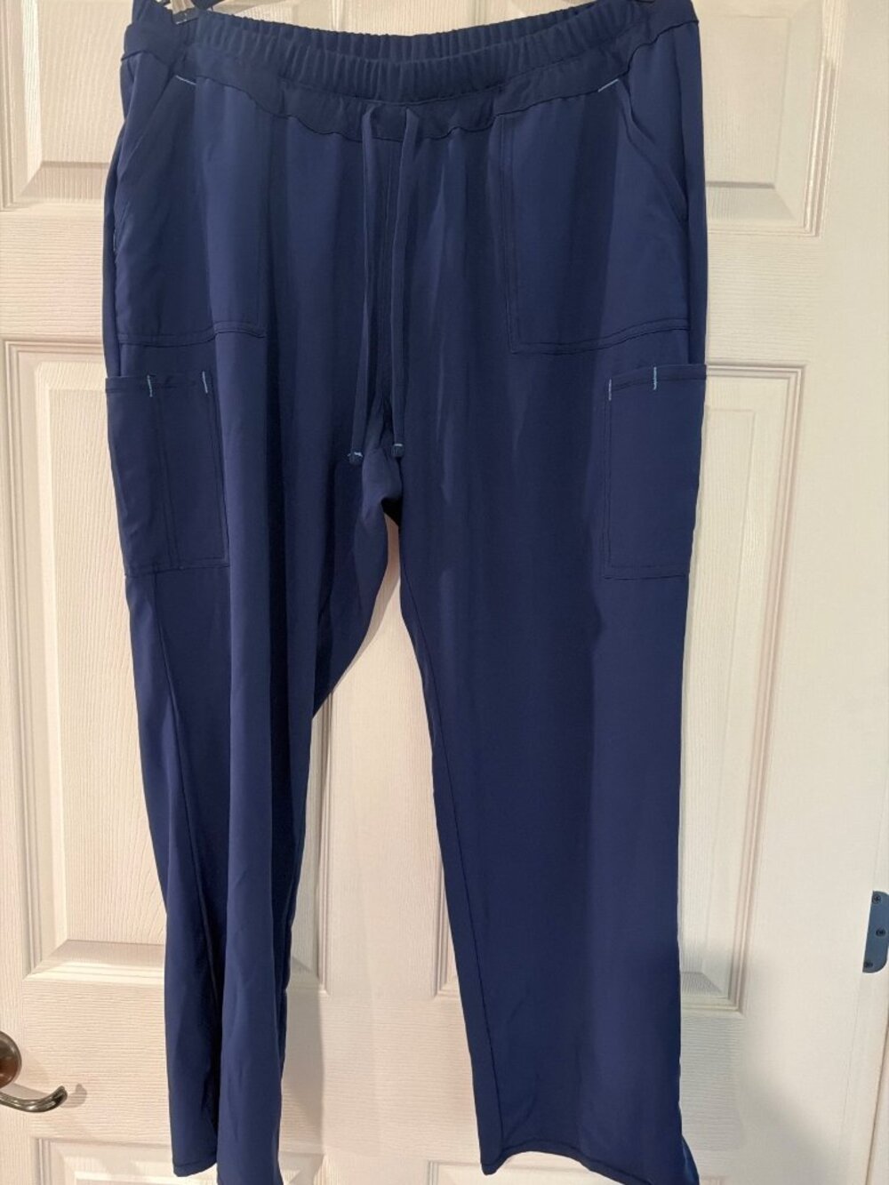 Scrubstar Womens Petite XL/XG Navy Blue Stretch Cargo Scrub Pants